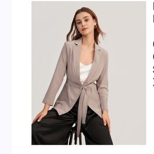 Lilysilk Silk Tie-Waist Blazer
